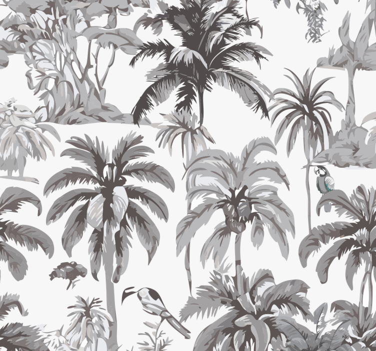 Rollo fenster grau mit palmenmotiven - TenStickers
