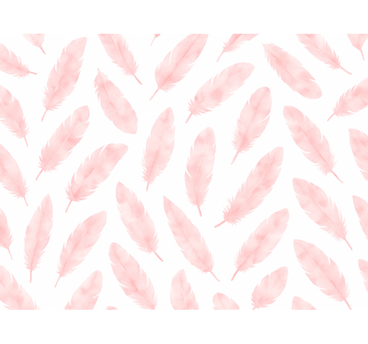 Rollo fenster rosa mit pinkem federdesign - TenStickers