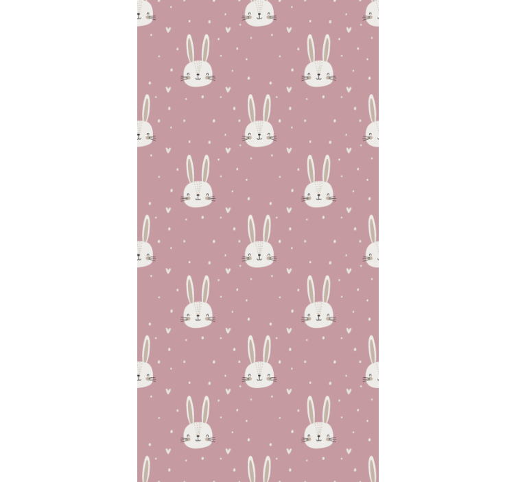 Rollo fenster rosa mit babykaninchenmotiven - TenStickers