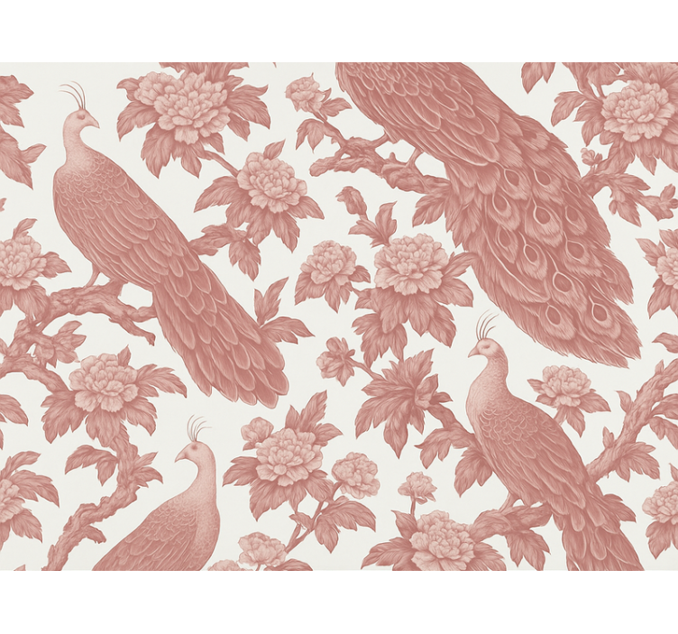Rollo fenster rosa mit pinkem pfauenmuster - TenStickers