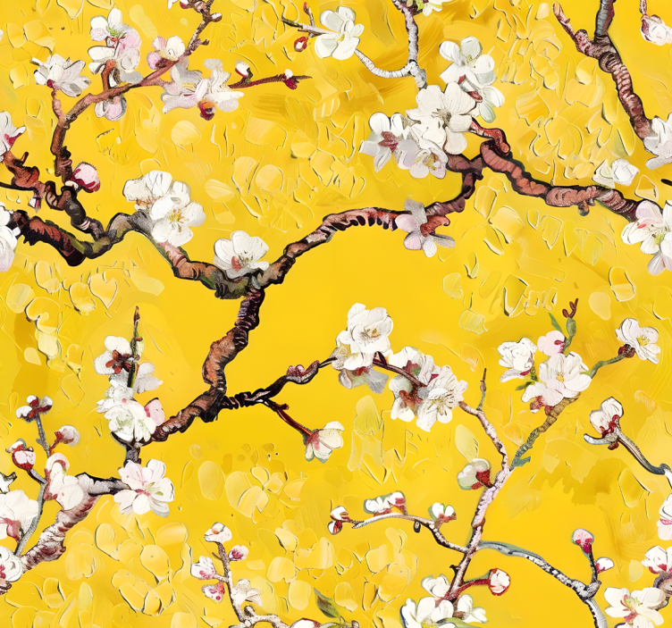 Rollo fenster gelb mit floralen frühlingsmustern - TenStickers
