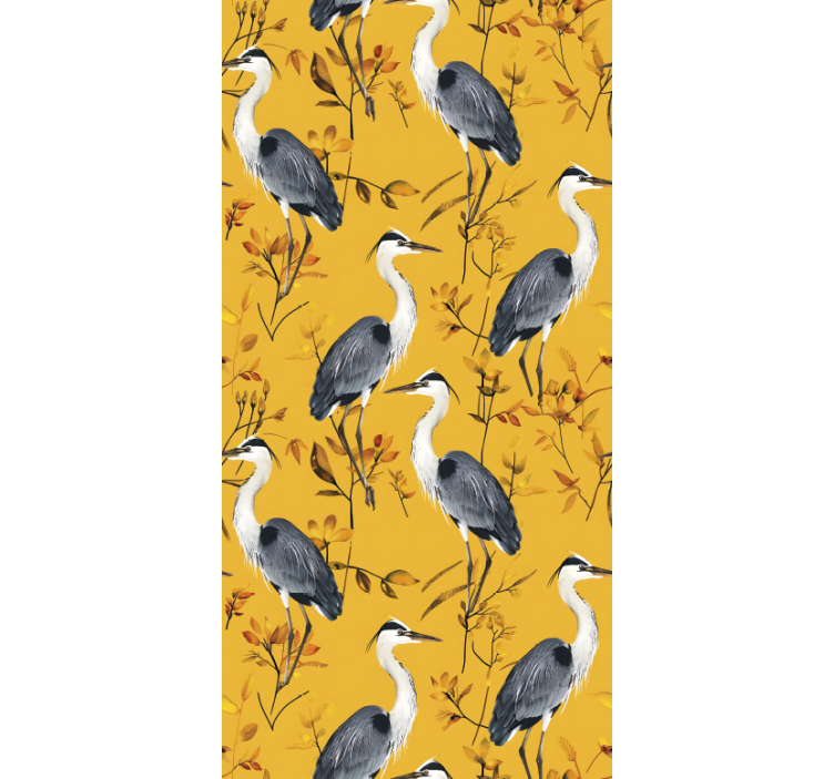 Rollo fenster gelb mit heron-muster - TenStickers