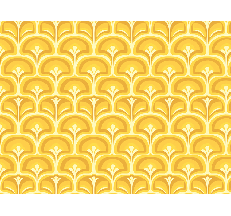 Rollo fenster gelb mit retro 70er jahre figuren - TenStickers