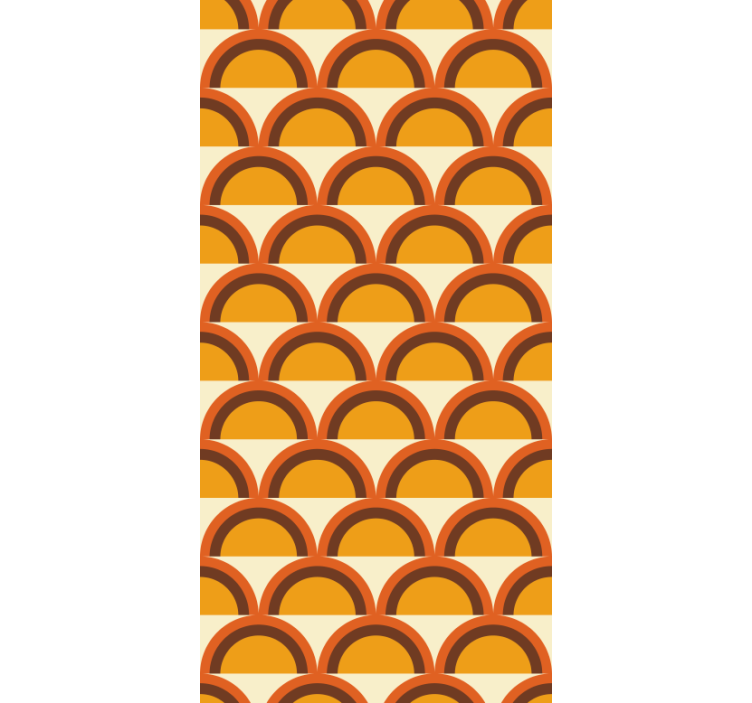 Rollo fenster gelb mit retro bögen im 70er jahre stil - TenStickers