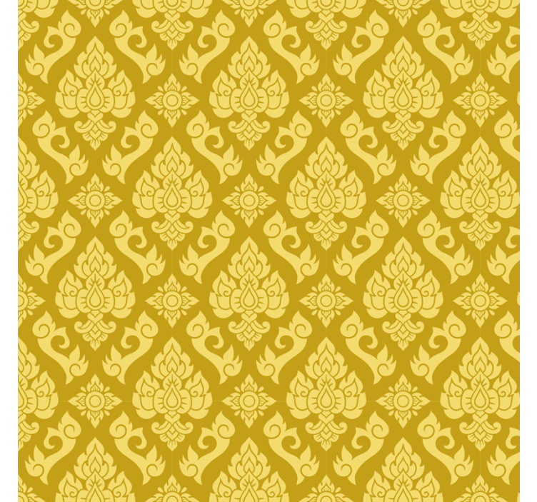 Rollo fenster gelb mit filigranem blumendesign - TenStickers