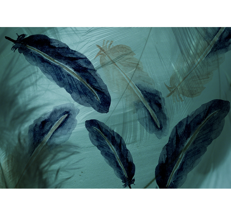 Rollo für küche mit aquarell federlinien Ästhetik - TenStickers
