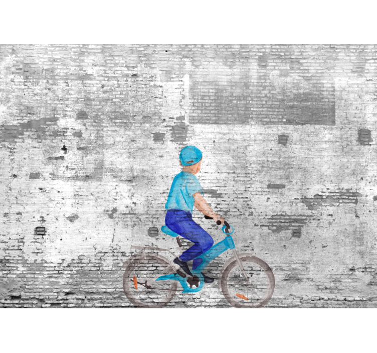 Rollo für küche kinder auf dem fahrrad graffiti - TenStickers