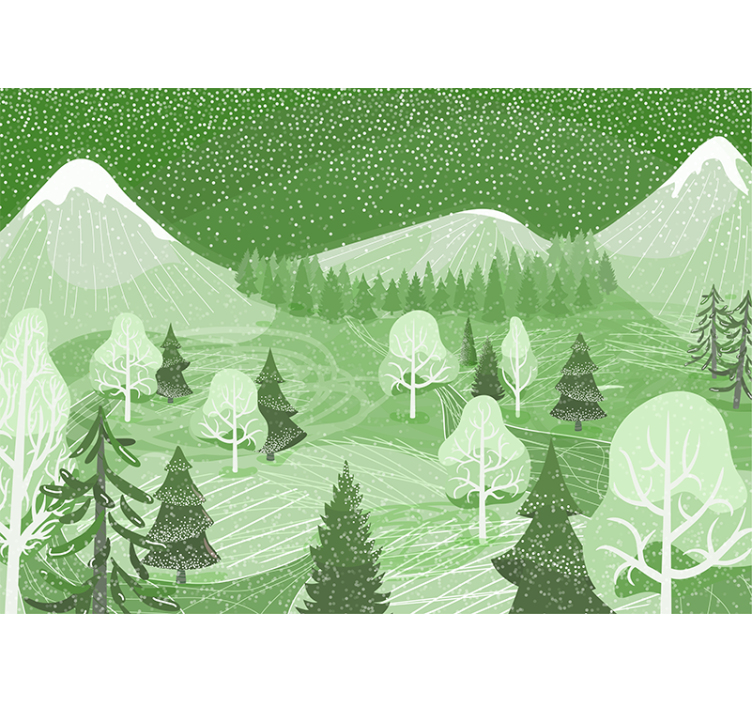 Rollo für küche im grünen vintage walddesign - TenStickers