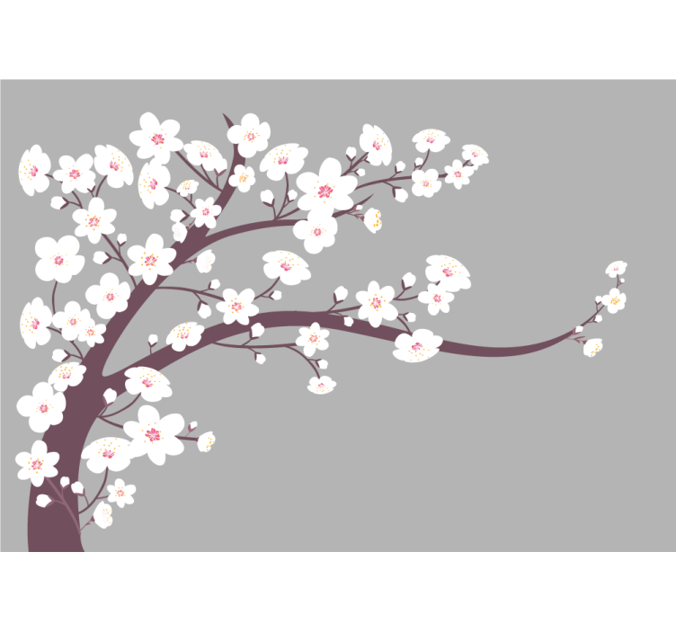 Rollo für küche mit weißen blumen auf grauem hintergrund - TenStickers