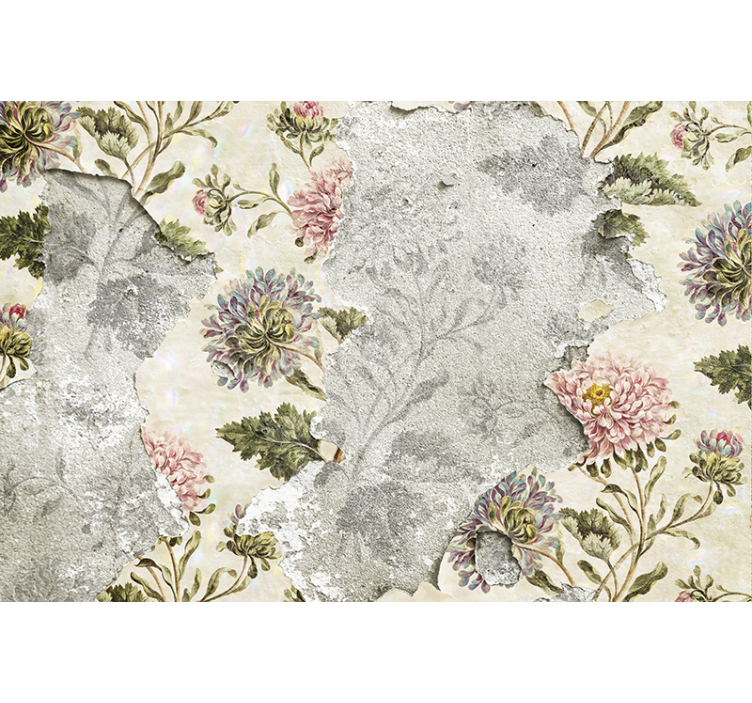 Rollo für küche mit vintage blumen auf beige - TenStickers
