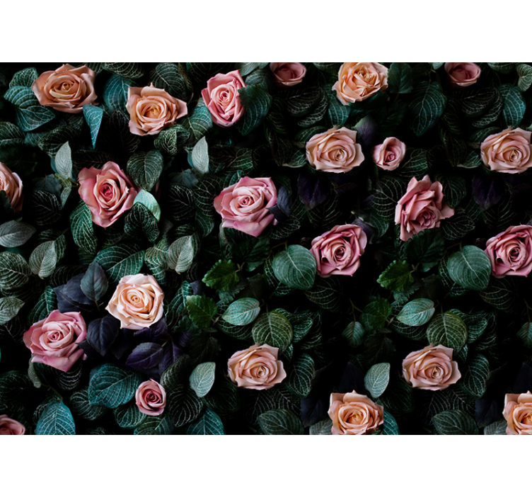 Rollo für küche in pinken korallenrosen - TenStickers