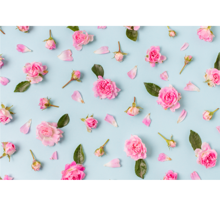 Rollo für küche verschiedene rosen auf blauem hintergrund - TenStickers