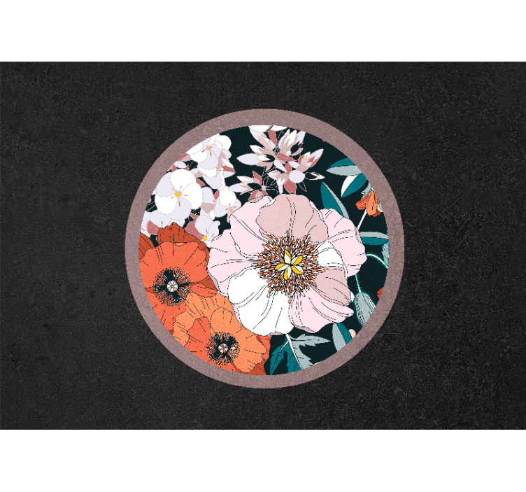 Rollo für küche mit welpenblumen im kreis - TenStickers
