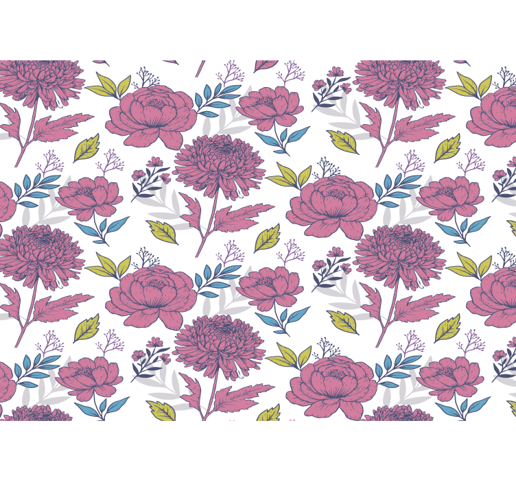 Rollo für küche mit großem bunten blumenmuster - TenStickers