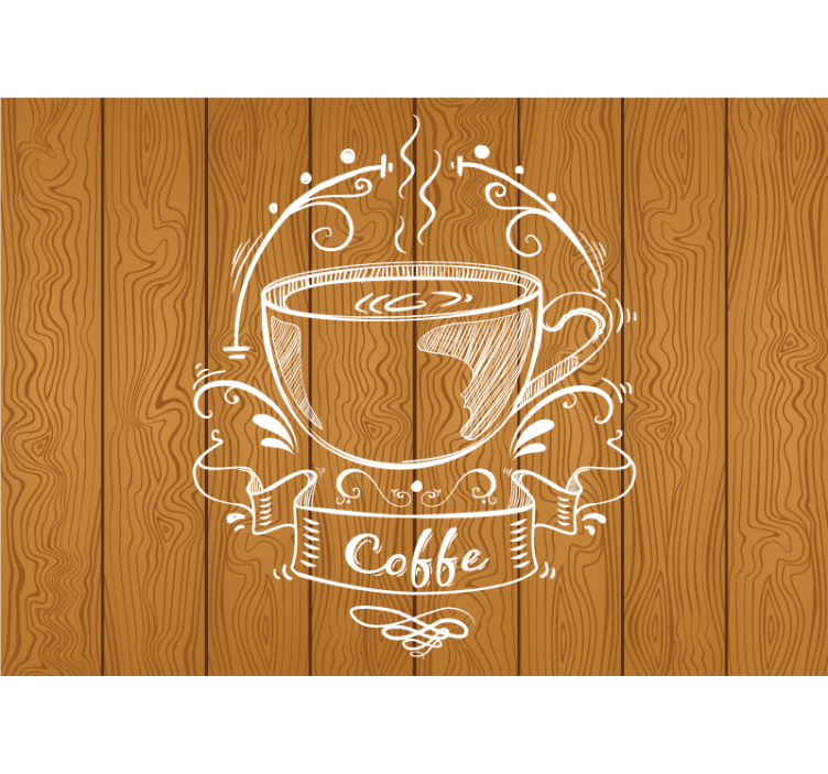 Rollo für küche mit kaffeefarben holzpaneelen - TenStickers