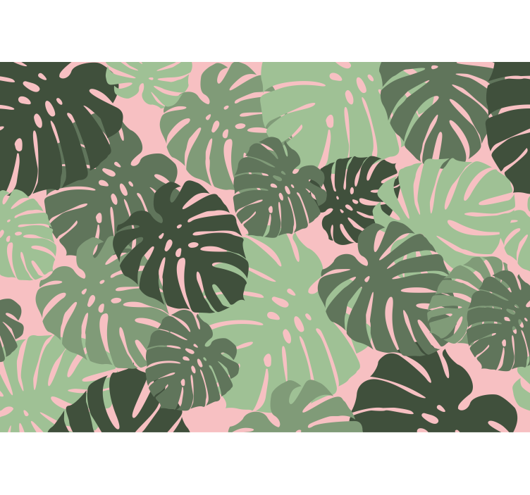 Rollo für küche mit pinken monstera-blättern - TenStickers