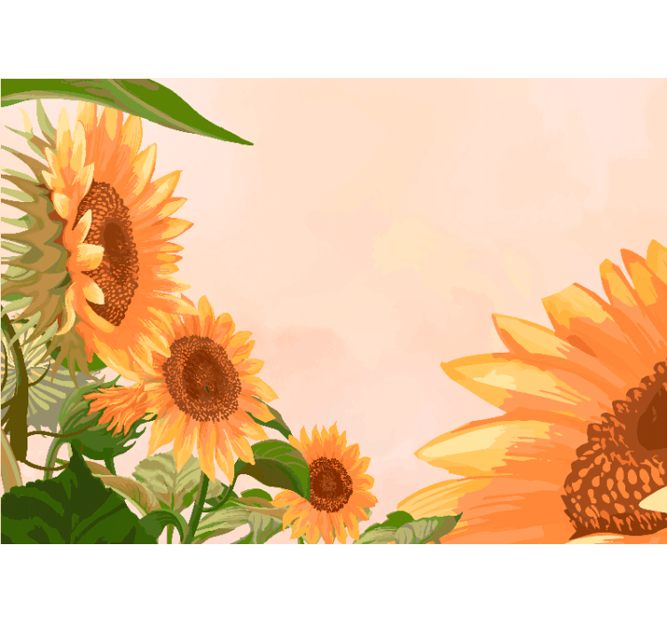 Rollo für küche mit gemalten sonnenblumen - TenStickers