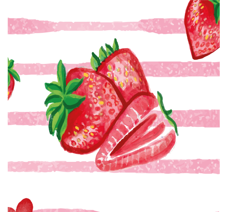 Rollo für küche mit nahtlosen erdbeeren auf streifen - TenStickers