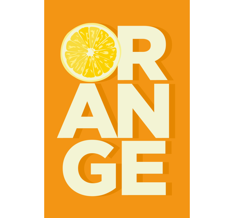 Rollo für küche mit geschnittenem orangentext - TenStickers