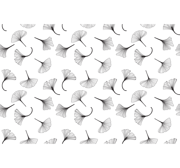 Rollo für küche mit schwarzem ginkgo-blätter muster - TenStickers