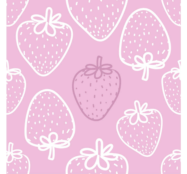 Rollo für küche nahtloses rosa erdbeer-muster - TenStickers