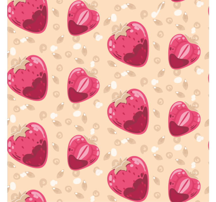 Rollo für küche mit erdbeer-muster auf beige - TenStickers