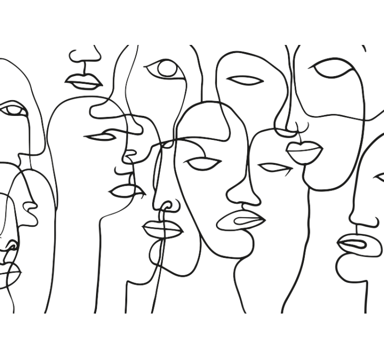 Rollo fenster weiß mit gesichtsmuster - TenStickers