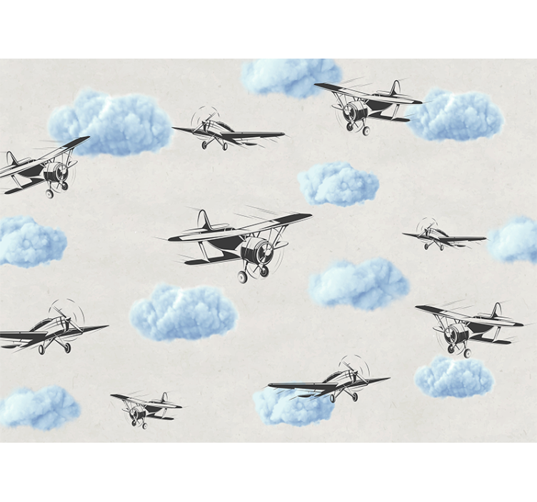 Rollo fenster weiß flugzeuge am himmel - TenStickers