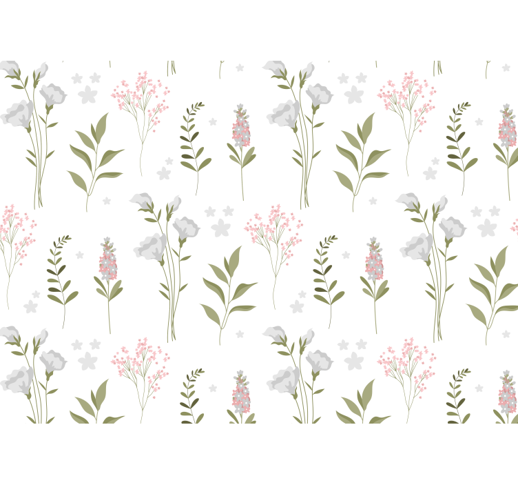 Rollo fenster weiß mit minimalistischem blumenmuster - TenStickers