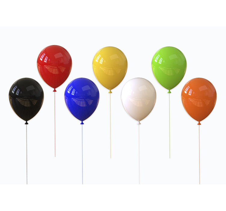 Rollo fenster weiß 3d realistische bunte ballons - TenStickers