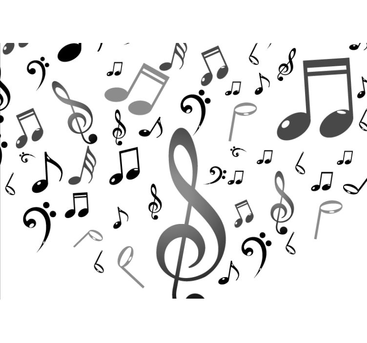 Rollo fenster weiß mit musiknoten - TenStickers