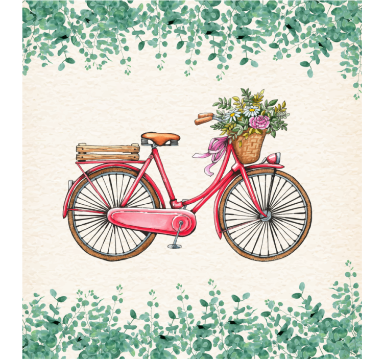 Rollo wohnzimmer im rustikalen vintage-stil fahrrad - TenStickers