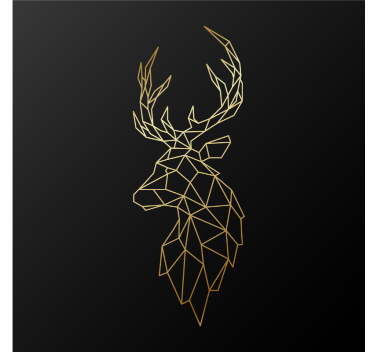 Rollo wohnzimmer mit goldenen origami-hirschen - TenStickers