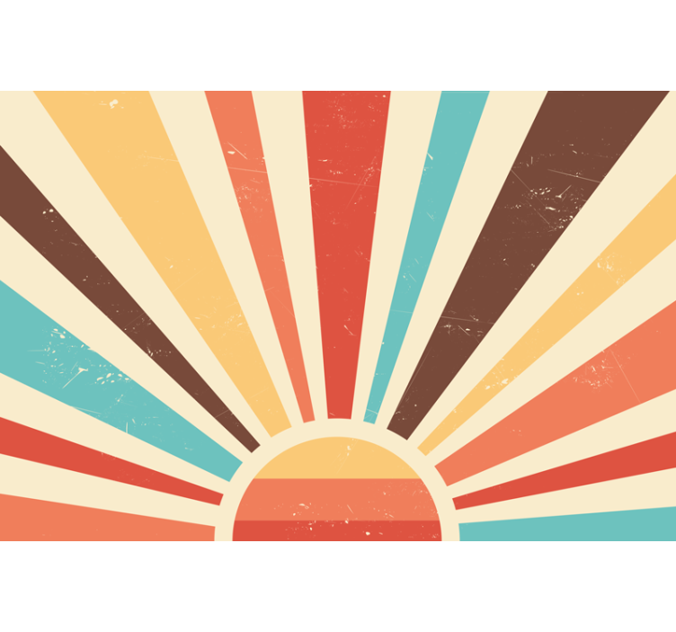 Rollo wohnzimmer im abstrakten vintage sonnenuntergang - TenStickers