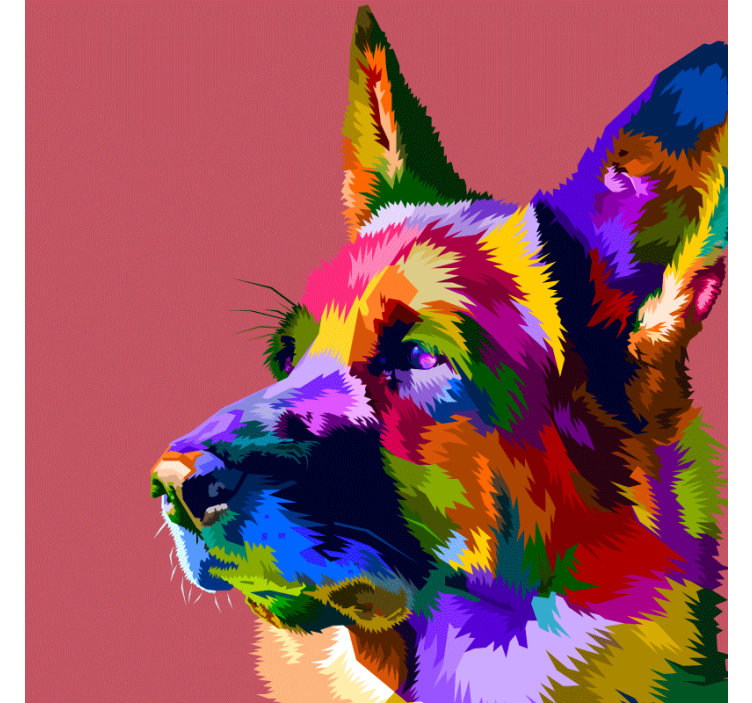Rollo wohnzimmer regenbogen deutscher schäferhund - TenStickers