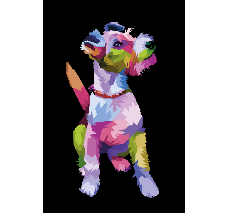 Rollo wohnzimmer geometrische tiere fuchs terrier - TenStickers