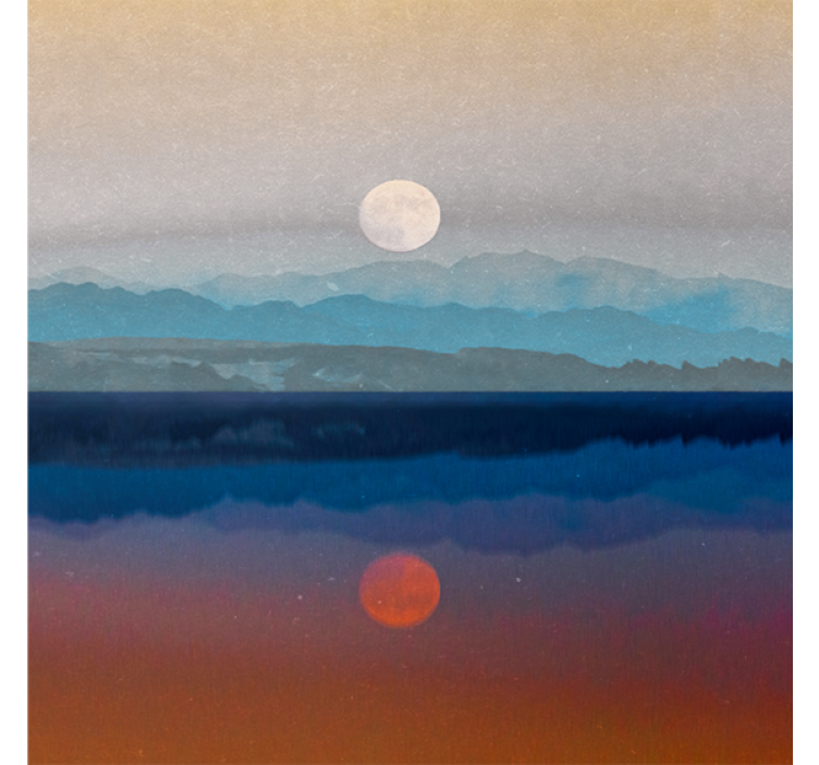 Rollo wohnzimmer mit schönem monddesign - TenStickers