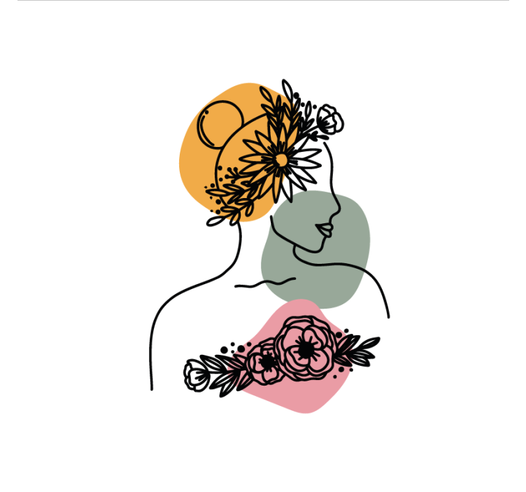 Rollo wohnzimmer mit erstaunlichem frauenblumenmotiv - TenStickers