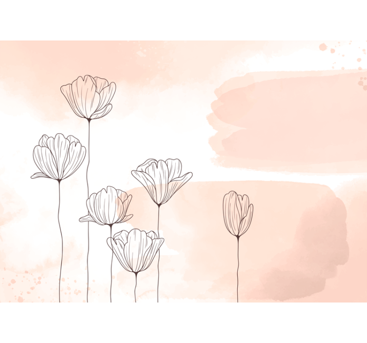 Rollo wohnzimmer blumenlinie - TenStickers