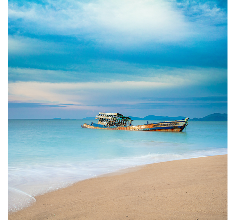 Rollo wohnzimmer boot am strand - TenStickers