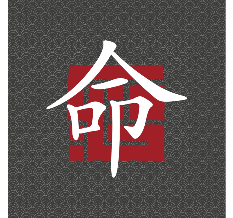 Rollo wohnzimmer mit japanischen schriftzeichen - TenStickers