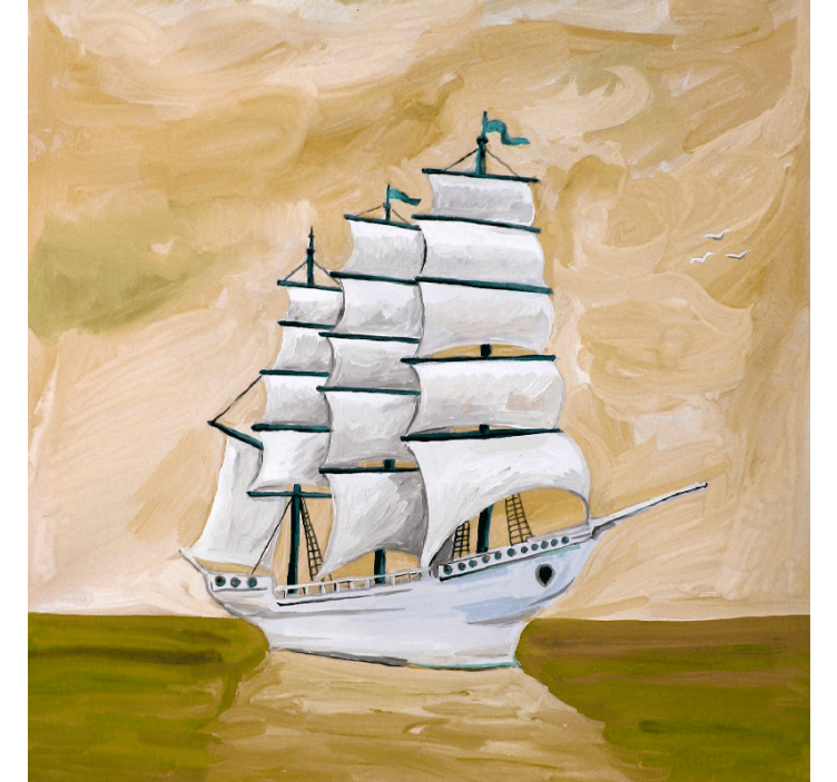 Rollo wohnzimmer zeitgenössisches gemälde geisterschiff - TenStickers