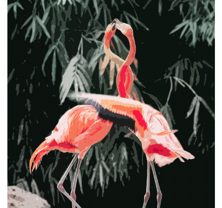 Rollo wohnzimmer mit entzückenden flamingos - TenStickers