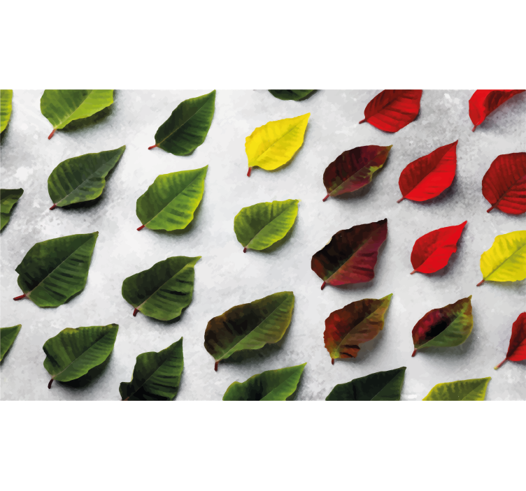 Rollo wohnzimmer mit bunten blättern im blick - TenStickers