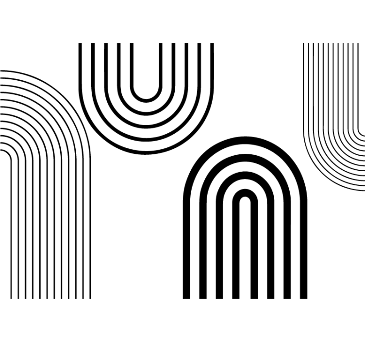 Rollo fenster weiß dünne minimalistische schwarze bögen - TenStickers