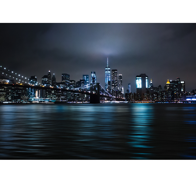 Rollo fenster schwarz urban night panorama - TenStickers