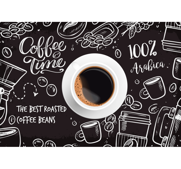 Rollo fenster schwarz kaffeepause bilder - TenStickers