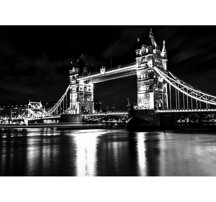 Rollo fenster schwarz london bridge nacht - TenStickers