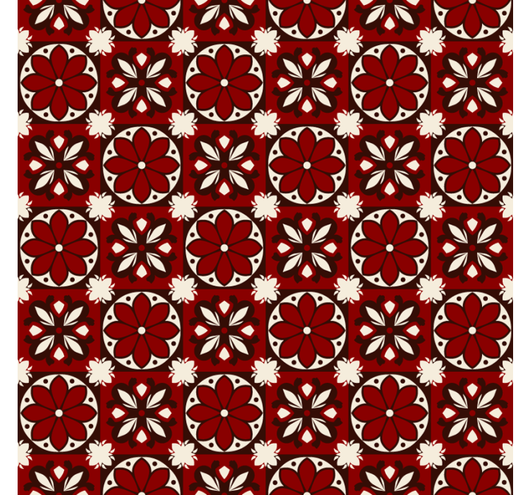 Rollo fenster rot im vintage-fliesenmuster - TenStickers