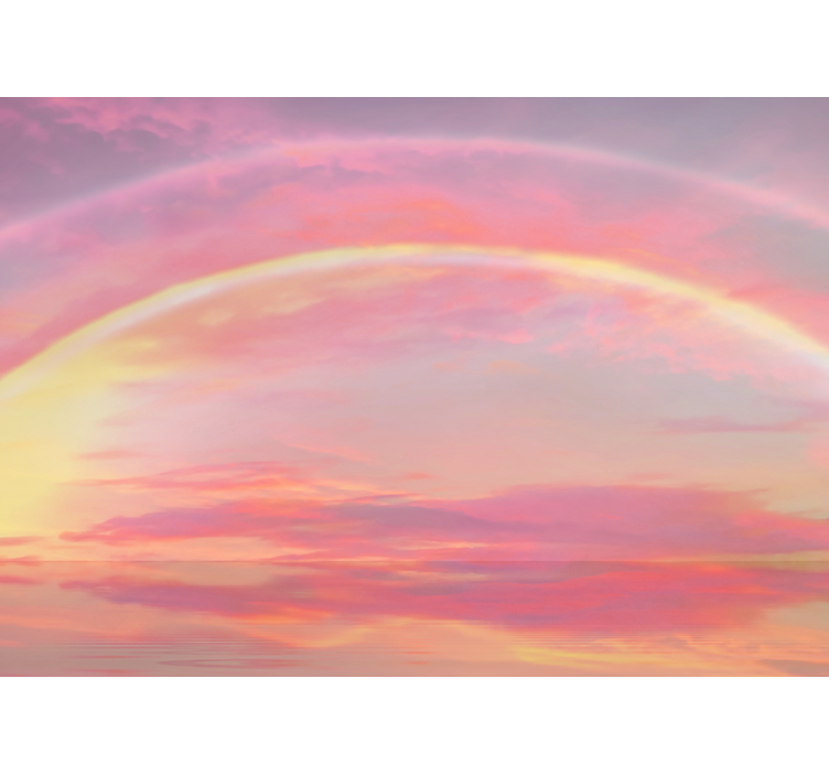 Rollo fenster rosa himmel mit regenbogen - TenStickers